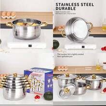 Set Of 12 Stainless Steel Saucepans Cookware Cooking Pots Set+Spatula Accessory - View 2