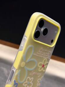 KOOLIFE Flower Jelly 2-In-1 Phone Case, Minimalist Elegant Design, Blending Exquisite Fashion Elements, Unisex, Scratch-Resistant, Wear-Resistant, Durable, Suitable For 12, 13, 14, 15, 16, 17 Series Models (Including Pro And Pro Max Versions) - Yellow - View 3