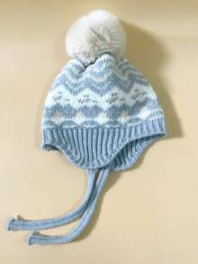 1PC Unisex Kids Versatile Earflap Knitted Knitted Hat, Warm Knitted Earflap Hat For Autumn/Winter - Ear Protection - View 8