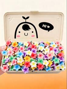 30pcs Autumn Girls Candy Color Random Color Flower Hair Clips Small Plumeria Side Clips Hair Accessories Alligator Hair Clips Bangs Clips Hair Ornaments Suitable For Daily Use - Multicolor - View 1