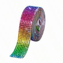 Self-Adhesive Rhinestones, Crystal Diamond Stickers, DIY Craft Decorations, 1 Piece, 91 Centimeters - Baby Pink - View 2