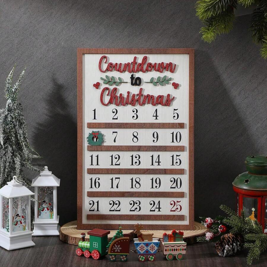 The Grinch 1pc 3D Christmas Countdown Calendar, Wooden Wall Decor Christmas Countdown Sign, Fun Holiday Decoration, Unique Gift Idea - Countdown Calendar - View 1