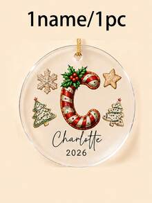 Custom Large Christmas Initial Hanging Decor, Holiday Cookie Letter Wall Hanging Decoration, Personalized Name Tree Pendant, Suitable For Holiday Home Decor, Custom 2026 Gift For Family And Friends, Customizable A-Z Christmas Decoration, Room Decor, Commemorative Gift, Family Gift - Style C - View 26