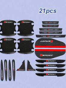 21pcs Car Accessories Set - Door Sill Protector, Rearview Mirror Sun Visor, Door Edge Guard, Anti-Collision Strip And Anti-Scratch Corner Guard - Suitable For All Car Models, Enhance Vehicle Safety, Non-Slip Textured Surface - A - View 1
