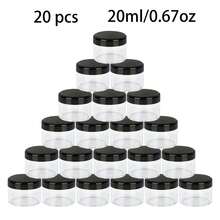 20pcs Round Plastic Cosmetic Containers With Lids, Suitable For Creams, Lotions, Samples, 3/5/10/15/20ml (Black Lids) - Black-1 - View 9