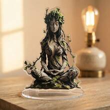 2D 壓克力大地之母雕像，苔蘚樹女神雕像，禪修與自然愛好者裝飾，大地之母女神，樹仙，靈性裝飾，禪修，祭壇裝飾，房間裝飾，桌面裝飾，客廳裝飾 - 綠色女神 - 查看 8