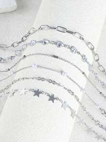 Fashion Versatile Elegant Bracelet Set - Silver - View 3