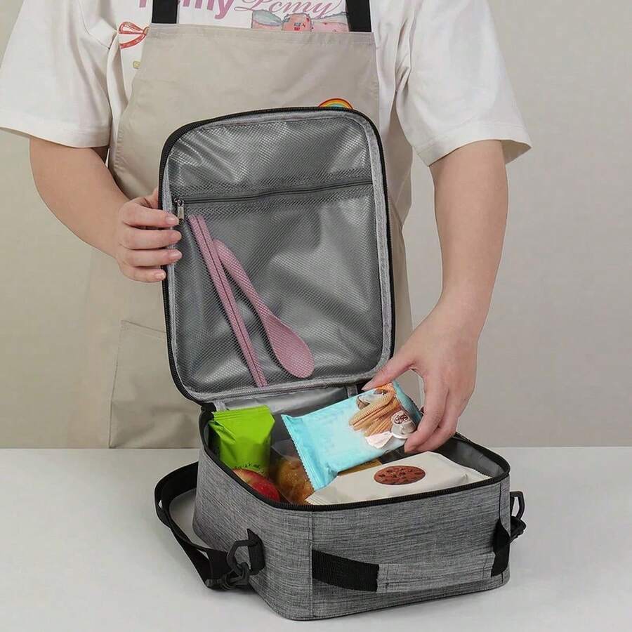 1PC Thickened Leak-Proof Insulated Lunch Bag, Portable Cold-Keeping Fresh-Keeping Tote Bag For Office Workers, Lunch Box Bag - Multicolor - View 1