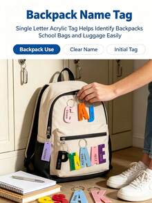 Personalized Travel Luggage Tag, Customized Backpack Name Keychain, School & Travel Identification Tag, Personalized Name Plate - Multicolor - View 2