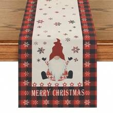 1pc Christmas Gnome Snowflake Design Christmas Decoration Table Runner Tablecloth Long Strip Table Cloth Faux Linen Polyester Material Gift Protective Cover Rectangular Washable Suitable For Home Dinner Coffee Table Kitchen Dining Room Decor Party Scene Decoration Home Decor Outdoor Patio Table Runner Entryway Fireplace Mantle Decor - Multicolor - View 14
