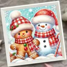 1PC DIY 5D Diamond Painting Kit Christmas Snowman Pattern - Round Full Drill Art Mosaic Craft, Home Wall Decor, Unframed - No Frame - View 2
