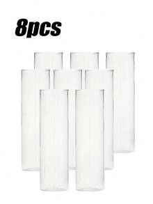 5pcs Plastic Cylindrical Vases, Shatterproof Transparent - Bohemian Style Wedding Party Home Decor, Unbreakable Round Flower Vases For Floral Arrangement, Minimalist Desktop Decoration - Multicolor - View 13