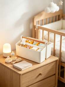 1pc Minimalist Handheld Baby Supplies Storage Box Desktop Portable Multi-Purpose Organizer - Multicolor - View 6