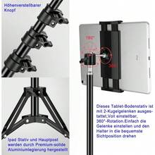 160cm Floor Standing Tripod Stand For Phone Tablet Pan Head 360 Rotating Foldable Aluminum Height Adjustable For Live Streaming Video Recording Vlogging - Black - View 3