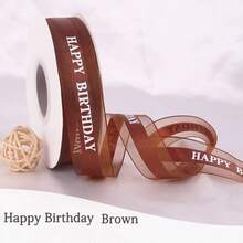 Happy Birthday Chiffon Ribbon ~ Bow Ribbon Packaging For Bouquet, Clothing, Cake, Gift Box - Multicolor - View 9
