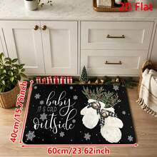 1/2/3pcs Christmas Theme Kitchen Rugs, Flannel Kitchen Rugs, Comfortable Soft Absorbent Non-Slip Machine Washable With Non-Slip Backing, Multi-Functional Home Floor Mats, Suitable For Entryway, Living Room, Bedroom, Kitchen, Dining Room, Bathroom, Laundry Room, Hallway, Patio, Holiday Christmas Decor Mats - Multicolor - View 11