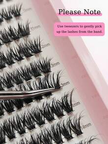 D-Curl DIY False Eyelash Clusters, D-Curl Eyelash Clusters, D-Curl Curliness, Mixed Natural Eyelash Extension, Ultra-Dense Long Eyelash Clusters, Curly Single Eyelashes, Thin Long Eyelashes, Long Cartoon Effect Eyelashes, Suitable For Beginners To Use At Home - D - View 3