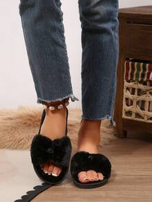 Sandal Rumah Wanita Terbaru, Sandal Musim Dingin Hangat dan Nyaman, Hadiah Sempurna - Hitam - View 4