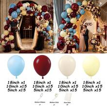 124Pcs Dark Red Burgundy Ruby White Balloons Kit For Birthday Bridal Baby Shower Wedding Prom Anniversary Engagement Party Decor - View 6