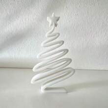 1Pc Minimalist 3D‑Printed Christmas Tree Ornament, Simple Sleek Festive Tabletop Decor, Elegant Centerpiece For Dining Table, Cabinet & Living Room Display, Versatile Neutral‑Style Holiday Accent For All Indoor Home Scenes - Multicolor - View 13