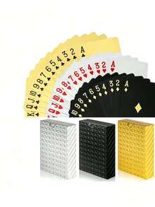 Waterproof Foil Plastic Playing Cards, Novel Magic Cards For Family Gatherings & Parties (Style/Color Randomly Shipped) - Multicolor - View 2