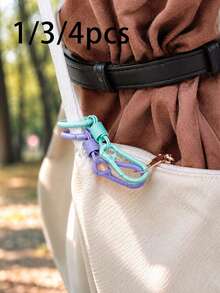 1/3/4 Random Colors, Light/Dark Series, Anti-Theft Zipper Head, Backpack Anti-Opening Safety Buckle, Travel Luggage Anti-Theft Lock, Portable Anti-Misopening Fastener - Multicolor - View 1