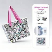 1pc Tokidoki Officially Licensed Cartoon All-Over Print Tote Bag, Waterproof PVC Transparent Shoulder Bag With Magnetic Closure, Large Capacity Casual Handbag For Daily Shopping And Travel - View 6