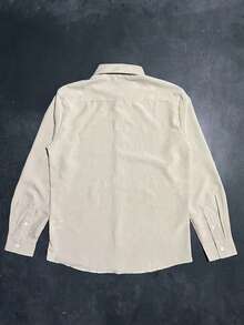Men's Casual Bamboo Fiber Soft & Breathable Solid Color Button-Up Shirt, Suitable For Commuting - Mocha Brown - View 6