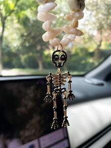 Creative Exaggerated Skeleton Car Hanging Ornament, Rearview Mirror Decorative Pendant, Car Interior Hanging Decoration, Car Decorative Accessory - A - View 6