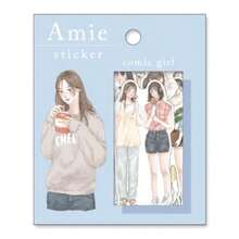 Amie Sticker アミ ステッカー かわいい フレークシール アンティークボーイ 上質紙 日本製 - コミックガール - チェックする 1