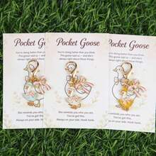 5/10pcs Cute Bow Goose Keychain Set With Pink Bow Pendant, Includes Pocket Greeting Card, Suitable As Party Gift, Birthday Gift, Thanksgiving, Halloween, Christmas Gift For Family And Friends - Multicolor - View 8