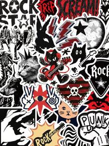 50pcs Punk Subculture Stickers For Adults Teens Sticker Enthusiasts Scrapbooking Journaling Laptops Skateboards Add A Fun Touch To Your Devices! - A - View 1