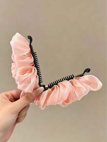 3pcs/1pc Ruched Cloud Bubble Banana Hair Claw Clip, Women's Fashion Elegant Volumizing Hair Accessory, Versatile Daily Hair Clip - Multicolor - View 3