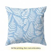 4pcs/1pc Blue And White Leaf Pattern Pillow Case Without Insert, Single-Sided Printed Pillow Case, Suitable For Living Room, Bedroom, Home Decor, All Season Pillow Case - Multicolor - View 13