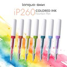 Languo 4-Color Ink Fountain Pen Set, Replaceable Ink Cartridge Fountain Pens, Precision Fine Nib, Wear-Resistant Alloy Nib For Smooth And Stable Writing, Rich Saturated And Transparent Ink Colors, Student Writing, Calligraphy, Drawing, Art, Doodle, Business Gift - Multicolor - View 10