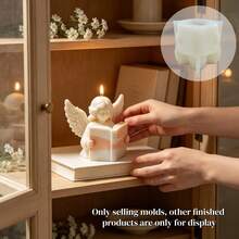 Reading Angel Figurine Silicone Mold, Reusable Silicone Mold Suitable For Resin, Plaster, Clay And Wax, Ideal For DIY Aromatherapy Candles, Figurines, Handicrafts, Etc., Easy To Demold. Asymmetrical Shaped Craft Mold Suitable For Holiday And Home Decor Making. - A - View 7