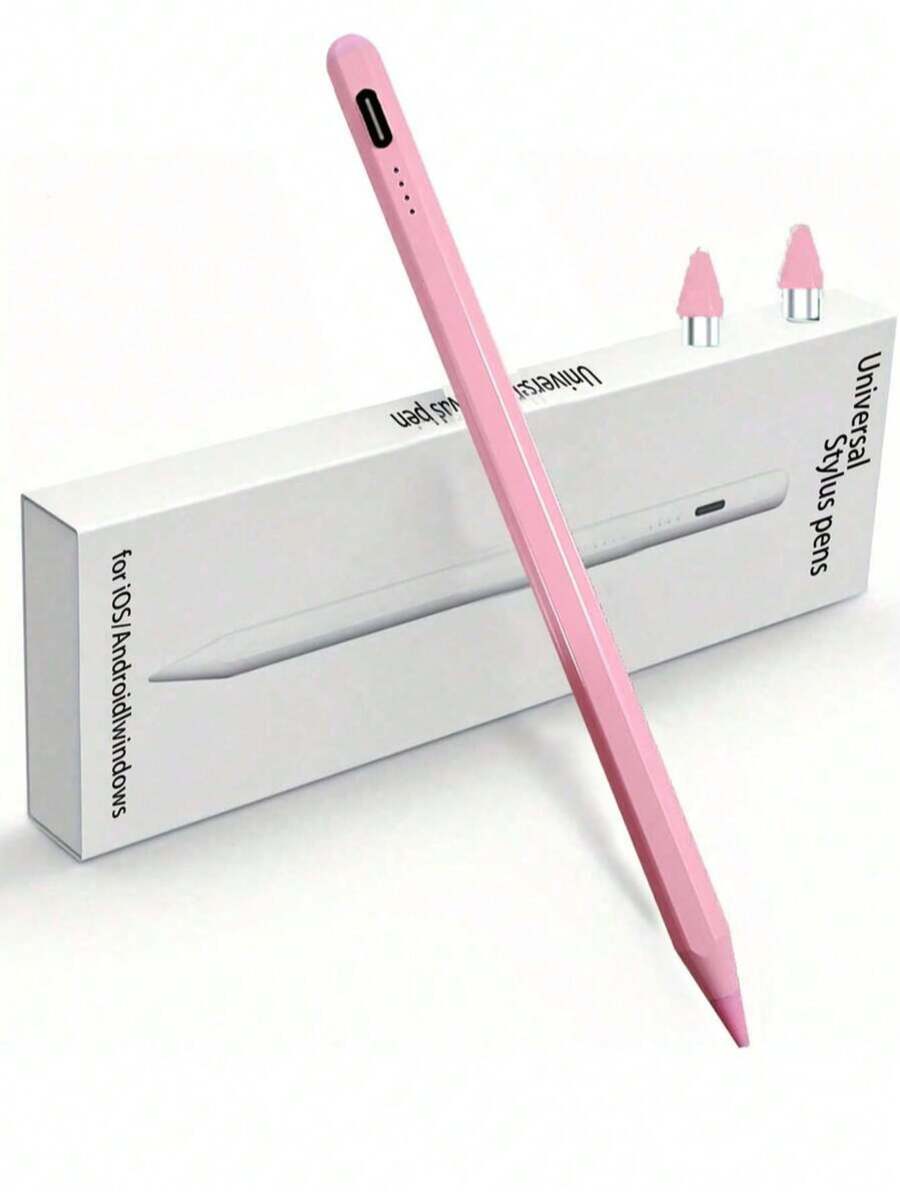 Universal Capacitive Touch Pen, Suitable For Tablets And Smartphones With IOS And Android Systems, Dual Spare Nibs. Can Be Used For Writing, Touch Control, Drawing, Note-Taking. With Status Indicator Light, Magnetic Attachment, Replaceable Nibs, Ultra-Long Standby