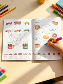 Children's Mixed Puzzle Game Workbook, Includes 4 Types Of Content: Visual Attention Training, Find The Difference, Brain Thinking Challenge, Riddle Book, Suitable For Early Learning Children's Educational Training Workbook - Multicolor - View 3
