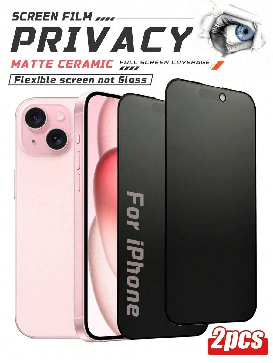ZYSHI 2pcs Matte Anti-Peeping Full Coverage Smooth Touch Sensitive Touchscreen Gaming Friendly Soft Film Full Screen Phone Screen Protector Accessories Compatible With IPhone 18 Pro 18 Pro Max 17 Pro Max 17 Pro 17 Air 17 16 Pro Max 16 15 14 13 12 11 Pro Max Gaming Peripherals - Clear - View 1