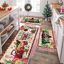 1/2/3pcs Christmas Theme Kitchen Rug, Flannel Kitchen Rug, Comfortable Soft Absorbent Non-Slip Machine Washable With Backing, Suitable For Multiple Scenes: Entryway, Living Room, Bedroom, Kitchen, Dining Room, Bathroom, Laundry Room, Hallway, Christmas Holiday Decoration Home Floor Mat, Multi-Functional Floor Pad - Multicolor - View 15