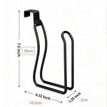 Over‑Cabinet Paper Towel Holder, No‑Drill Metal Roll Tissue Rack, Hanging Paper Roll Dispenser For Kitchen Bathroom Cabinet Door - B-Black - View 3