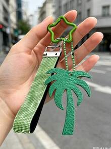 Pu Coconut Camel Palm Tree Bag Charm,Rhinestone Wristband Keychain,Leather Palm Tree Bag Accessory,Fashion Women Handbag Charms,Perfect Holiday Gift - Multicolor - View 9