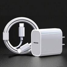 20W PD Fast Charging Adapter Set + 3.3ft/100cm High-Efficiency Data Transfer Charging Cable, Compatible With IPhone 17 Pro Max/17 Pro/17/Air/16/15, S25/S24/S23/S22/S21/S20, Series, Series, High-Efficiency Fast Charging Adapter Set - US A Type Plug(110-127V) - View 1