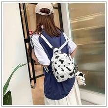 1pc Mini Cow Print Backpack, Outdoor Travel Crossbody Bag For Women, Casual Small Backpack, Back To School Essential, Halloween, Christmas Gift - A - View 6