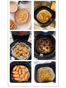 200pcs Disposable Air Fryer Paper Liners, Rectangular, Kitchen Accessories, Non-Stick Baking Paper, Suitable For Dual-Layer Air Fryers, Air Fryer Accessories, Oil-Proof And Water-Proof Air Fryer Liners, Kitchen Air Fryer Liners, Paper Air Fryer - Multicolor - View 10