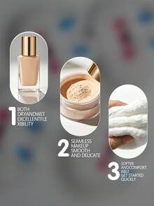 White Velvet Makeup Powder Puff, Round & Rabbit Shaped Mixed Set, Reusable Soft Cosmetic Tool For Setting Powder, Blending & Buffing, Skin‑Friendly, Multi‑Size 2/4/6/8 PCS Professional Makeup Accessory - Multicolor - View 6