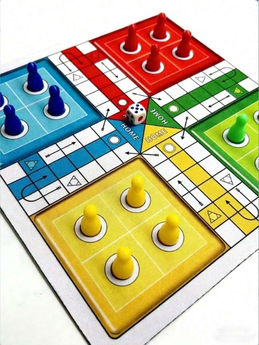 1pc-LUDO Classic Dice Game, Suitable For 2-4 People Travel, Interactive Board Game, Perfect For Family Christmas, Halloween Game Night