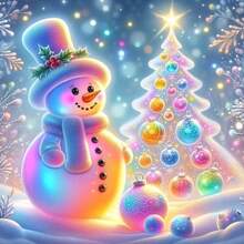 1PC DIY 5D Diamond Painting Kit Christmas Snowman Pattern - Round Full Drill Art Mosaic Craft, Home Wall Decor, Unframed - No Frame - View 8