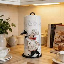 Cute Chef Shaped Kitchen Paper Towel Holder With Tray Design, Freestanding Paper Towel Rack Suitable For Kitchen, Living Room, Dining Room And Bathroom, Combines Decorative And Practical Functions - View 6