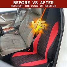 REMAX 2pcs New Football Quilted Design Car Seat Covers, Fits 2 Front Seats, Airbag Compatible, Universal Car Seat Accessories - Multicolor - View 5